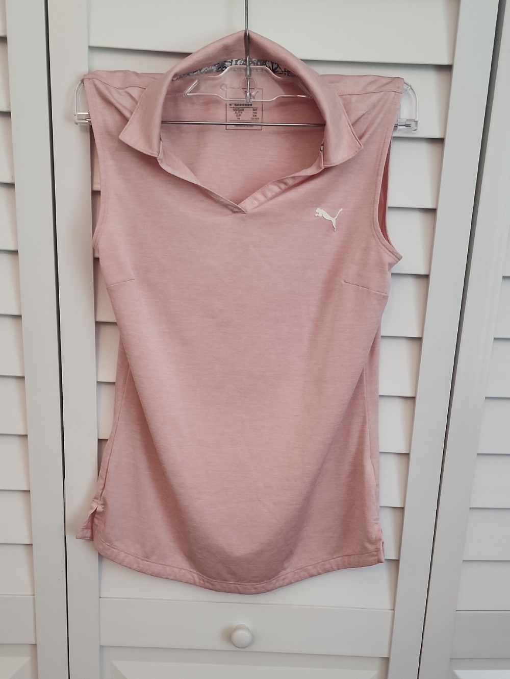 Puma Women's Dusty Rose Sleeveless Polo Tank